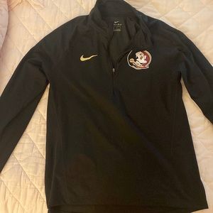 Thin black fsu dry fit pullover long sleeve with quarter zip
